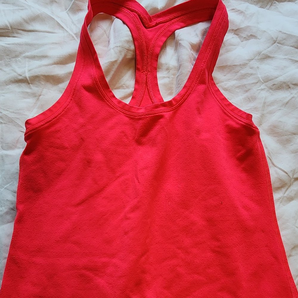 Neon pink Lululemon tank 6